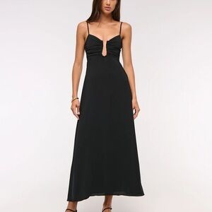 Abercrombie & Fitch Black Maxi Dress with Spaghetti Straps